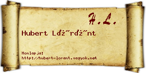 Hubert Lóránt névjegykártya