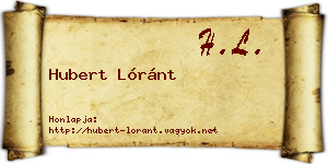 Hubert Lóránt névjegykártya